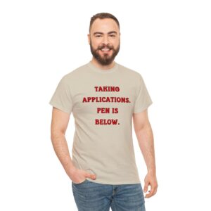 Taking Applications Pen Is Below Gildan Ultra Cotton Long Sleeve Tee, Funny Shirt for Men, Mature Content Adult Long Sleeve T-Shirt, Men's Funny Shirt