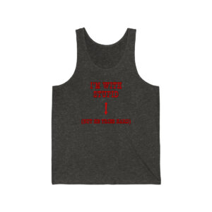 I'm With Stupid But He Tries Hard Tank Top, Funny Shirt for Men, Mature Content Adult Sexy Jersey Tank,  Bella+Canvas Tank Top, Men's Funny Shirt