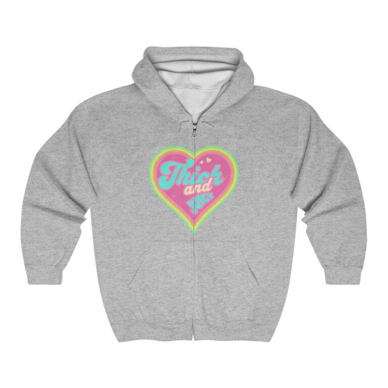 Thick & Juicy Thick AF Zip-Up Hoodie | Thick & Juicy Hoodie | Thick AF Hoodie | Unisex Gildan Zip-Up Hooded Sweatshirt