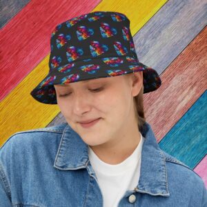 Rainbow Heart Gay Pride Bucket Hat | Unisex LGBTQIA Rainbow Hat | Custom Fashion Statement