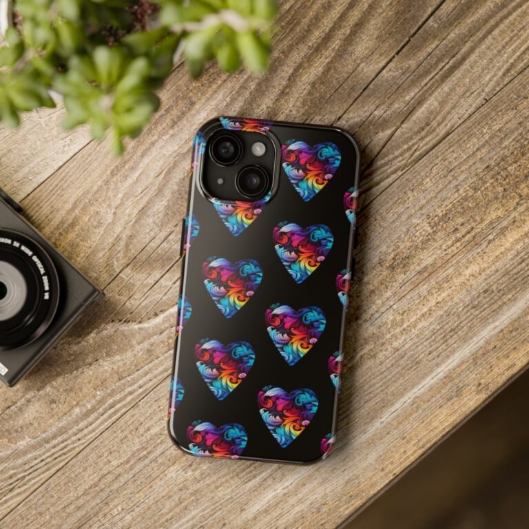 Rainbow Heart Gay Pride Phone Case | LGBTQIA Tough Phone Cover | Impact Resistant iPhone & Samsung Case