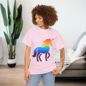 Rainbow Unicorn Gay Pride Shirt | Gildan Ultra Cotton LGBTQIA T-Shirt | Unisex Pride Tee 010