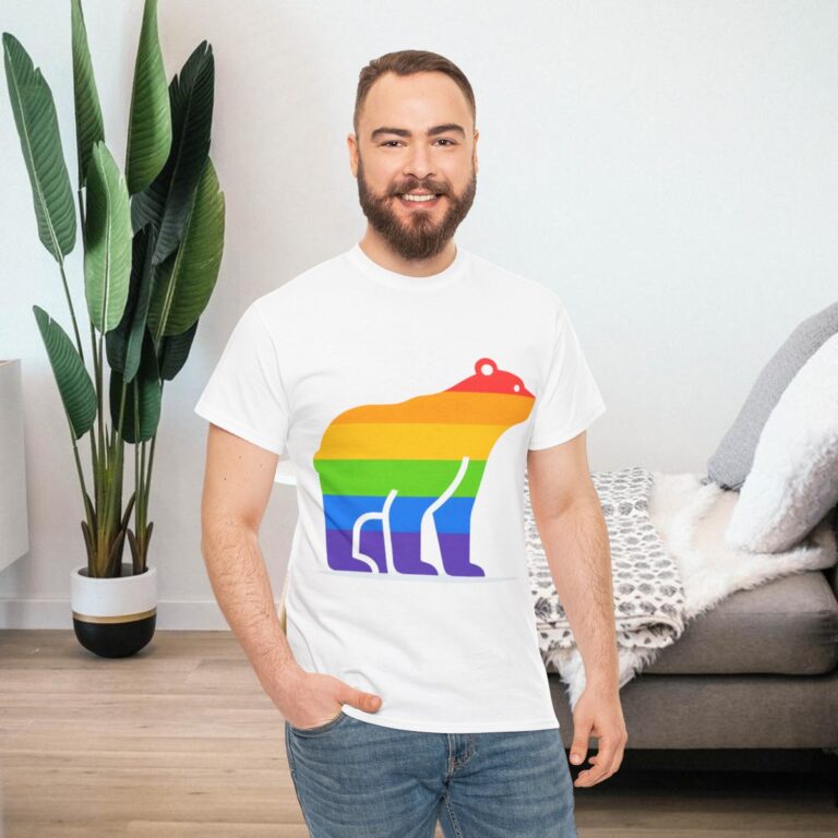 Rainbow Bear Gay Pride Shirt | Gildan Ultra Cotton LGBTQIA T-Shirt | Unisex Pride Tee 012