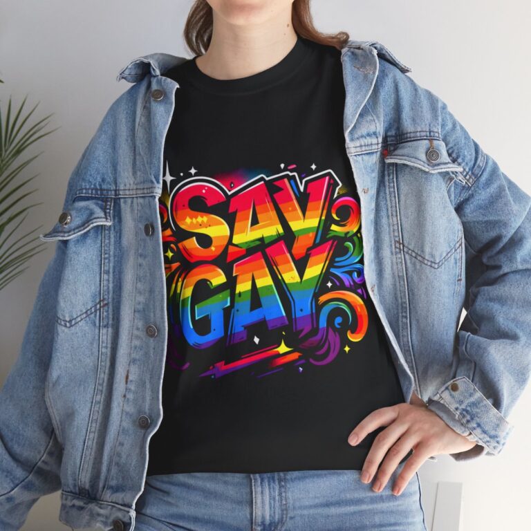 Say Gay Pride Shirt | Gildan Ultra Cotton LGBTQIA T-Shirt | Unisex Pride Tee 008