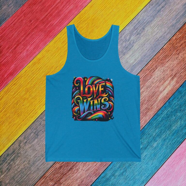 Love Wins Gay Pride Tank Top | Bella + Canvas Cotton LGBTQIA Unisex Tank | LGBTQ Pride Shirt 013