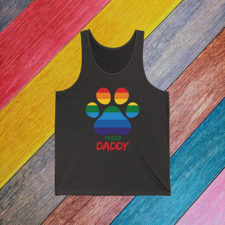 Proud Daddy Gay Pride Tank Top | Bella + Canvas Cotton LGBTQIA Unisex Tank | LGBTQ Pride Shirt 019