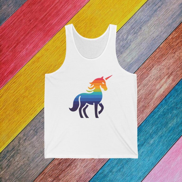 Rainbow Unicorn Gay Pride Tank Top | Bella + Canvas Cotton LGBTQIA Unisex Tank | LGBTQ Pride Shirt 010