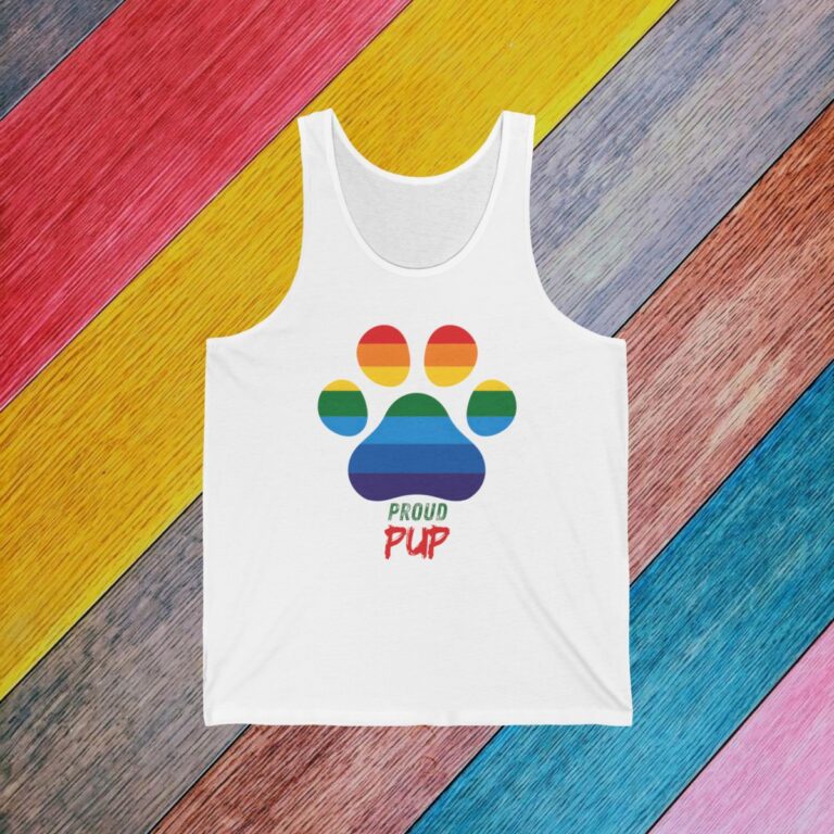 Proud Pup Gay Pride Tank Top | Bella + Canvas Cotton LGBTQIA Unisex Tank | LGBTQ Pride Shirt 018
