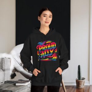 Proud Straight Ally Gay Pride Hoodie, Gay Pride Pullover Hoodie, Love is Love Hoodie, LGBTQIA Support Unisex Hooded Sweatshirt 009