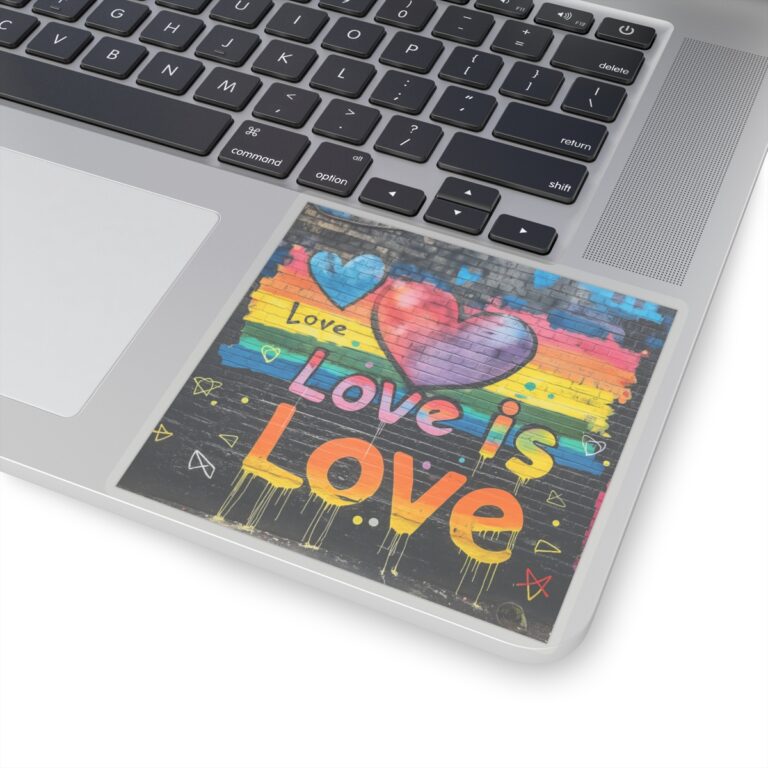 Love Is Love Gay Pride Sticker | Custom LGBTQIA Vinyl Decal | Kiss-Cut Rainbow Pride Sticker