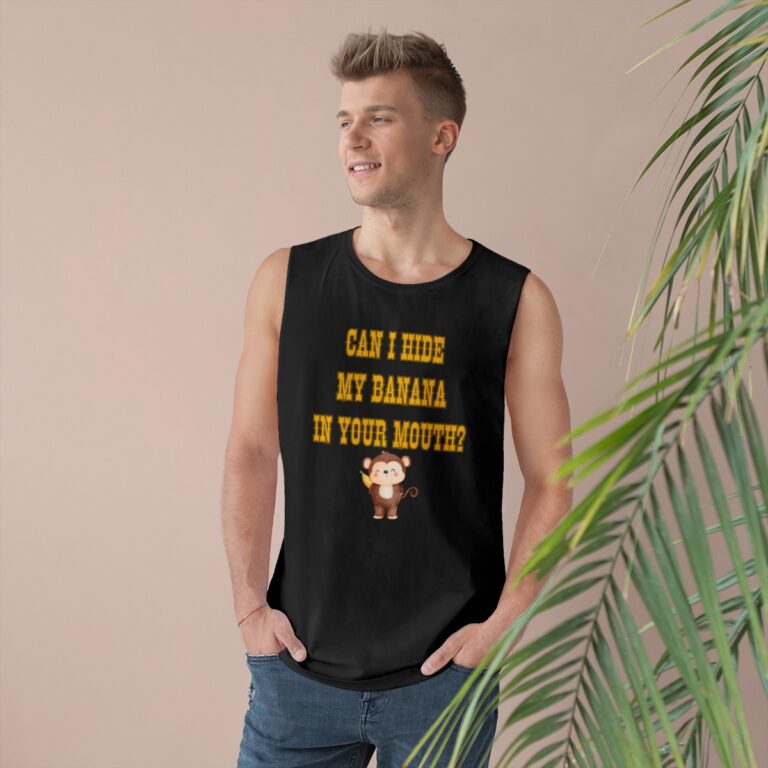 Can I Hide My Banana in Your Mouth Muscle Shirt, Men's Funny Shirt, Mature Content Adult Sexy AS Colour Tank Top