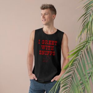 I Greet With Sniffs Muscle Shirt, Unisex Funny Shirt, Mature Content Adult Sexy AS Colour Tank Top