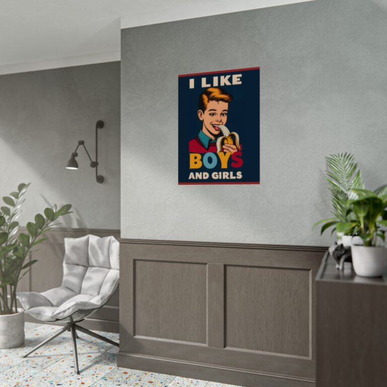 I Like Boys & Girls Bisexual Pride Poster | Gay Pride Poster | Fine Art, Semi-Gloss, and Matte Prints | LGBTQIA Wall Art
