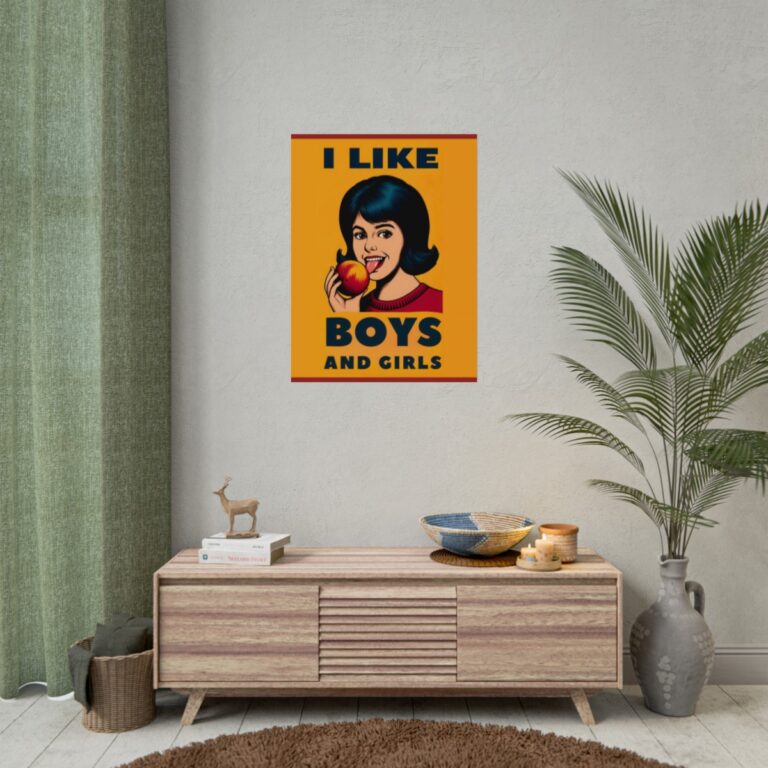 I Like Boys & Girls Bisexual Pride Poster | Gay Pride Poster | Fine Art, Semi-Gloss, and Matte Prints | LGBTQIA Wall Art