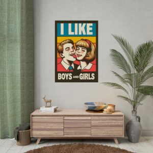 I Like Boys & Girls Bisexual Pride Poster | Gay Pride Poster | Fine Art, Semi-Gloss, and Matte Prints | LGBTQIA Wall Art